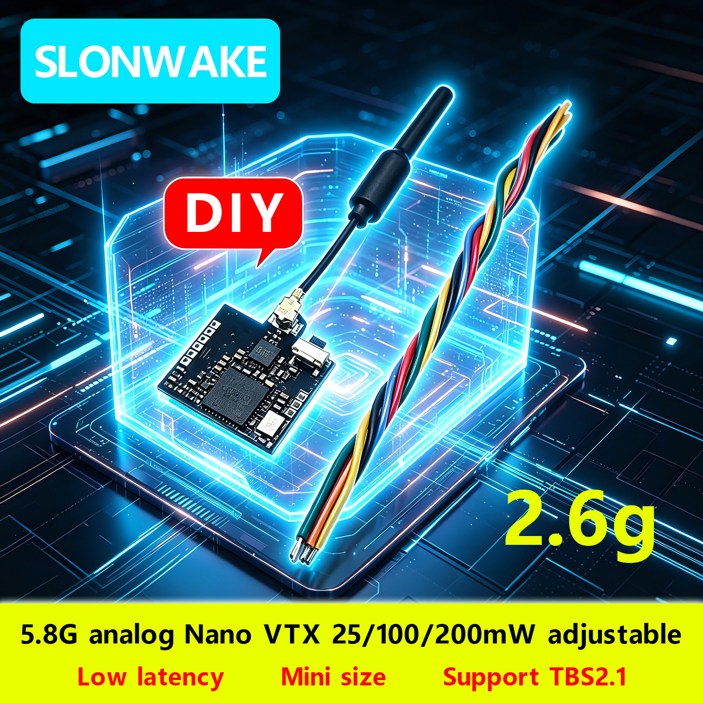 Fpv Drone Receiver - Transmissor Micro VTX SLONWAKE Nano 5.8G
