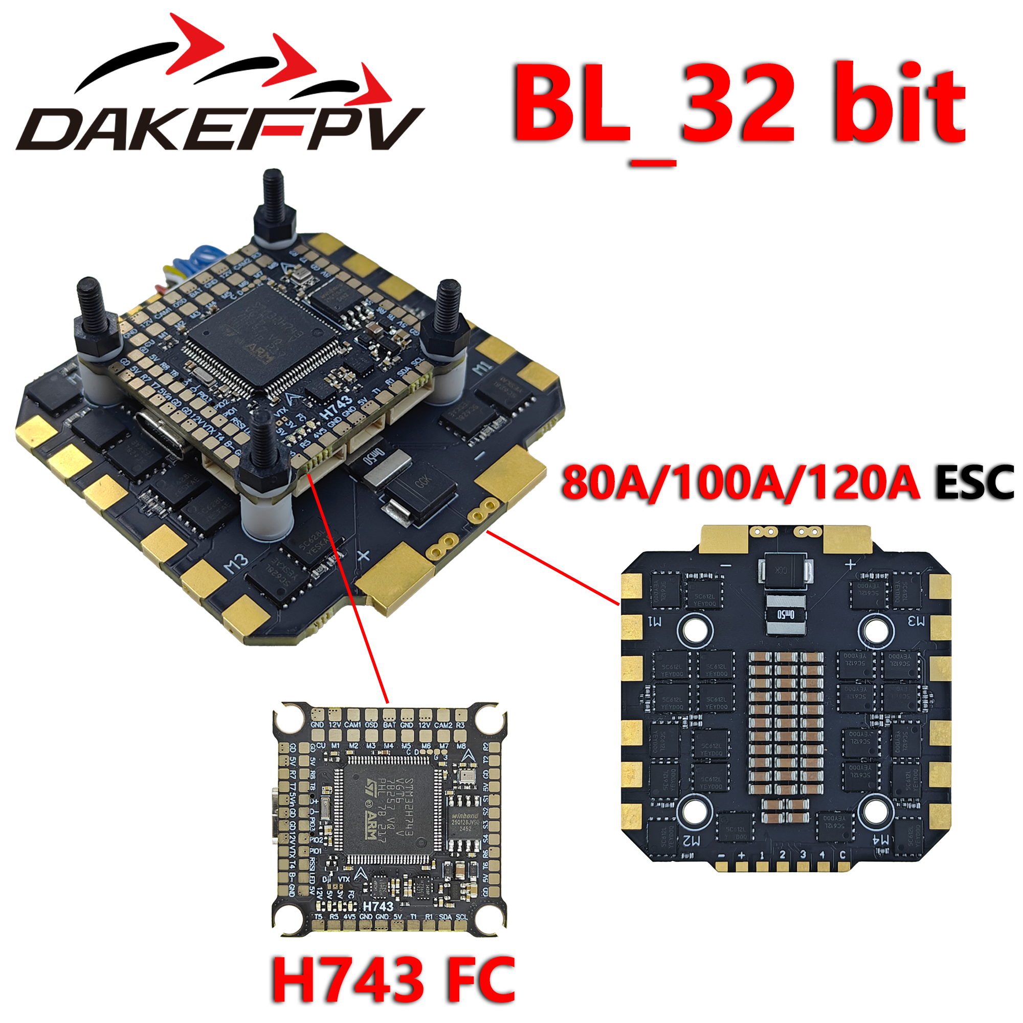 Fpv Drone Flight Controller - Controlador de Voo DAKEFPV H743 80A/100A/120A