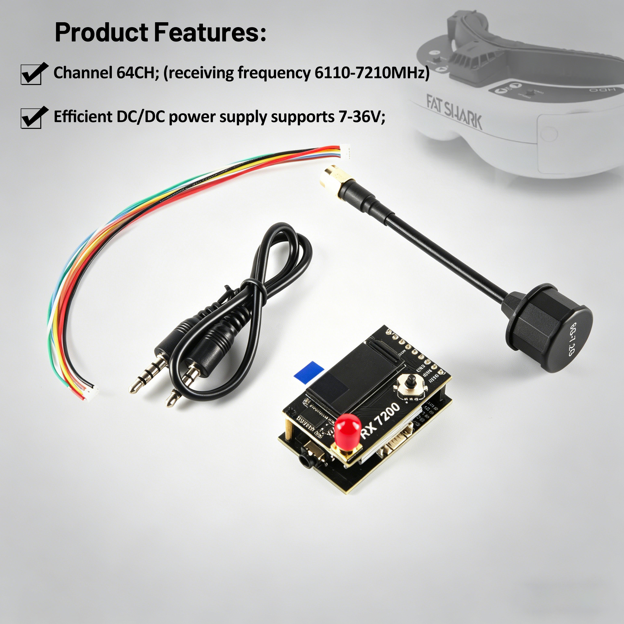 Módulo Receptor de Vídeo 7.2G  - Fpv Drone Goggles avaliação e preço