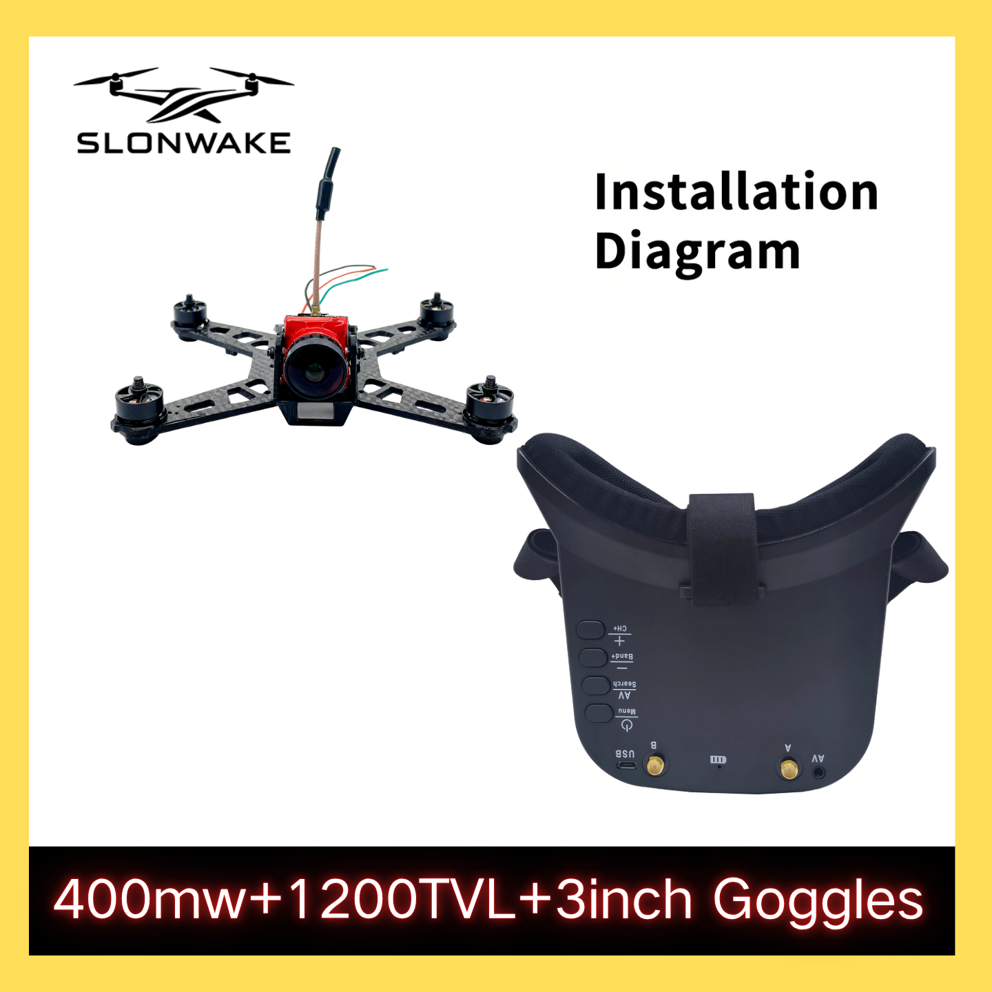 SLONWAKE 5.8G 48CH FPV 400mw V - Fpv Drone Receiver avaliação e preço
